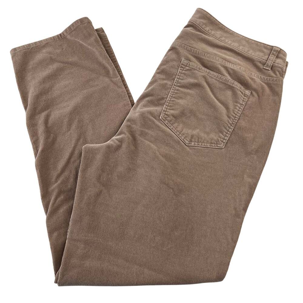 Talbots High waist Straight Leg Corduroy Beige Pants women's size 16